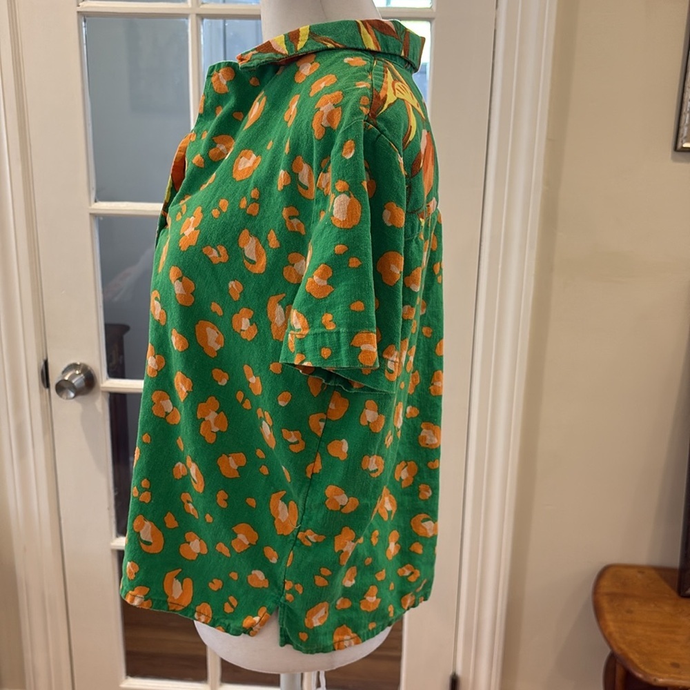 Tabitha Brown for Target Tropical Leopard Print Linen Blend Shirt. Size M - Picture 4 of 8